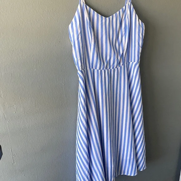 Old Navy Blue and White Striped Spaghetti Strap Mini Dress - Picture 5 of 7